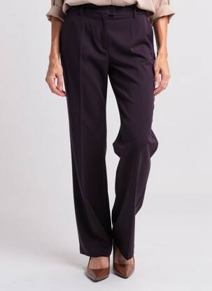 Pantalon drept țesătură poplin mărime normală violet JUMFIL femeie