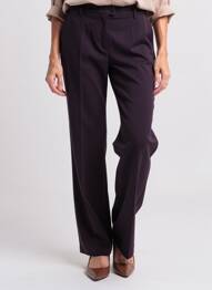 Pantalon drept țesătură poplin mărime normală violet JUMFIL femeie