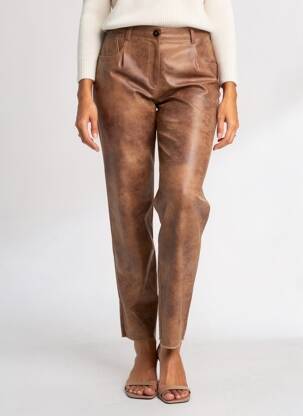 Pantalon drept elasticitate mărime normală maro JUMFIL femeie