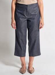 Pantalon trei sferturi croială dreaptă mărime normală albastru JUMFIL femeie