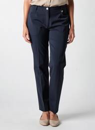 Pantalon slim talie elastică mărime normală albastru JUMFIL femeie