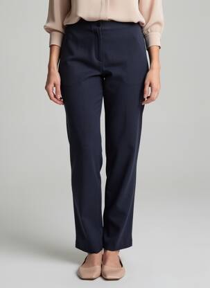 Pantalon drept talie elastică mărime normală albastru JUMFIL femeie