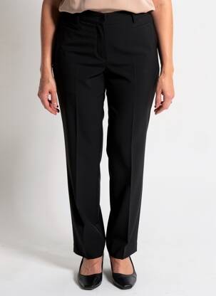 Pantalon slim țesătură poplin mărime normală negru BRUNO SAINT HILAIRE femme
