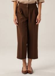 Pantalon trei sferturi croială dreaptă mărime normală maro JUMFIL femme