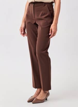 Pantalon slim țesătură poplin mărime normală maro JUMFIL femeie