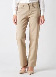 Pantalon slim țesătură poplin mărime normală bej JUMFIL femme