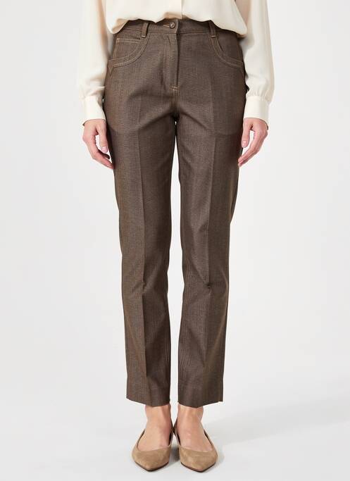 Pantalon drept elasticitate mărime normală maro JUMFIL femme
