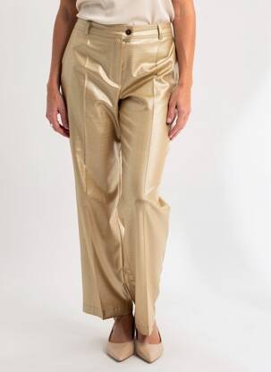 Pantalon drept țesătură crep mărime normală bej JUMFIL femeie