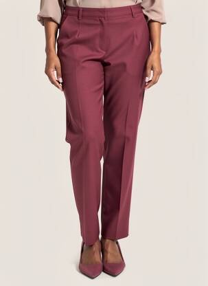 Pantalon slim talie elastică mărime normală roșu JUMFIL femeie