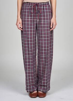 Pantalon larg țesătură poplin mărime normală roșu LUMINA femeie