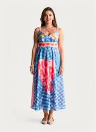 Rochie midi mâneci 3/4 mâneci 3/4 albastru CIVICO 1 femeie