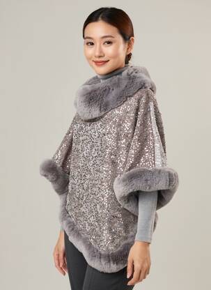 Poncho gri MARTA EN BRAZIL femeie