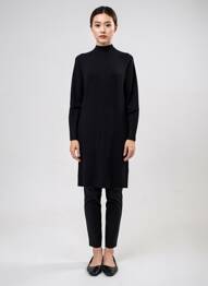 Rochie pulover elasticitate mâneci lungi negru VOLPATO femeie