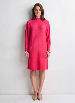 Rochie pulover elasticitate mâneci lungi roz VOLPATO femeie