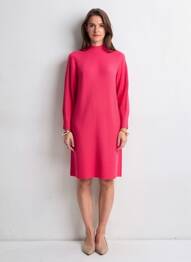 Rochie pulover elasticitate mâneci lungi roz VOLPATO femeie
