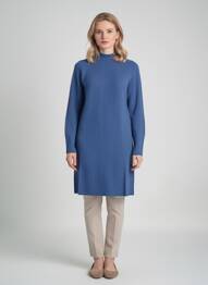 Rochie pulover elasticitate mâneci lungi albastru VOLPATO femeie