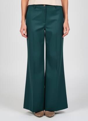 Pantalon larg închidere cu fermoar sub clapetă cu nasturi talie înaltă verde CIVICO 1 femeie