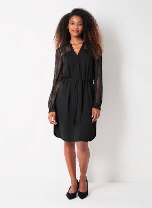 Rochie midi mâneci lungi mâneci lungi negru EMA BLUE'S femeie