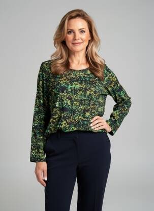 Tricou mâneci lungi mâneci lungi verde SIGNATURE femeie