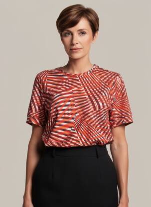 Tricou elasticitate mâneci scurte roșu BRANDTEX femeie