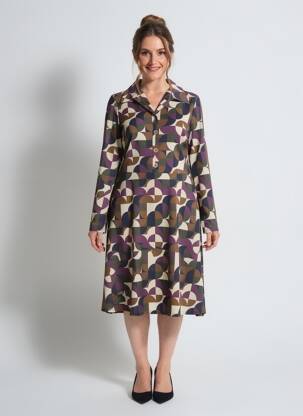 Rochie midi mâneci lungi mâneci lungi violet FILLE A SUIVRE femeie