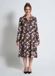 Rochie midi mâneci lungi mâneci lungi violet FILLE A SUIVRE femeie