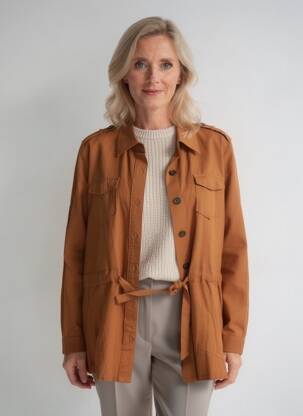 Jachete casual guler de bluză portocalie BRANDTEX femeie