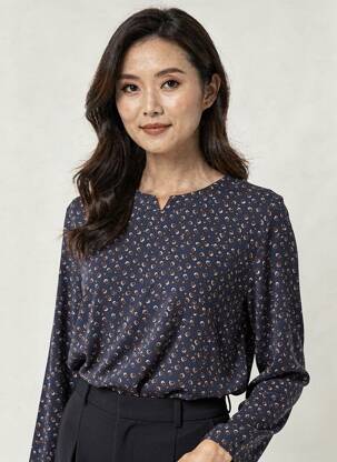 Tricou mâneci lungi mâneci lungi albastru SIGNATURE femeie