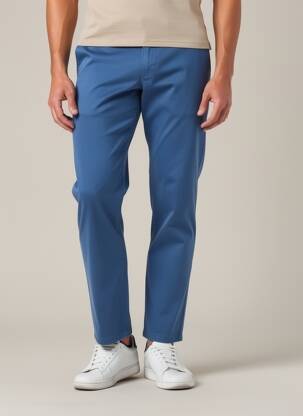 Pantalon chino țesătură poplin mărime normală albastru FYNCH-HATTON bărbat