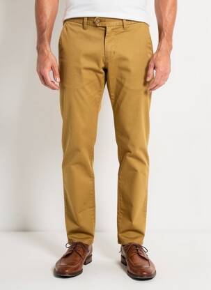Pantalon chino țesătură poplin mărime normală maro FYNCH-HATTON bărbat