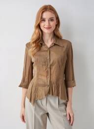 Cămașă croială cambrată mâneci 3/4 verde FRED SABATIER femme