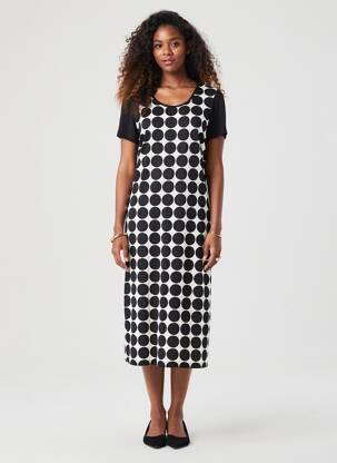 Rochie midi mâneci scurte mâneci scurte negru MERI & ESCA femeie
