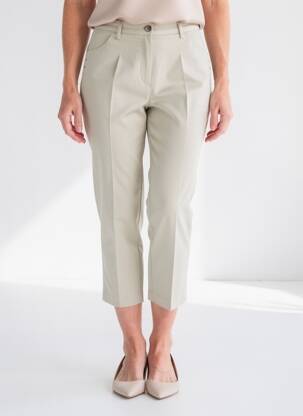 Pantalon 7/8 elasticitate mărime normală bej JEAN GABRIEL femeie