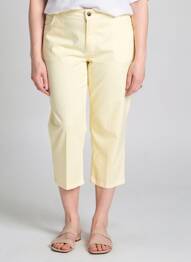 Pantalon 7/8 elasticitate mărime normală galben JEAN GABRIEL femme