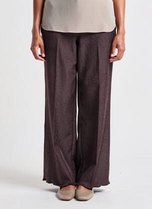 Pantalon drept talie elastică maro AWARE BY VERO MODA femeie