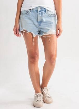 Șort țesătură denim talie înaltă albastru LEVI'S femeie