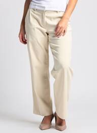 Pantalon chino închidere cu fermoar sub clapetă cu cârlig mărime normală bej VERO MODA femme