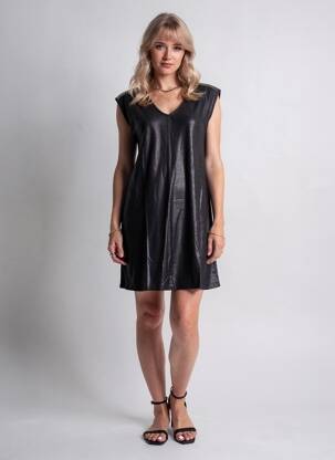 Rochie scurtă mâneci scurte mâneci scurte negru PIECES femeie
