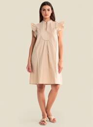 Rochie scurtă mâneci scurte mâneci scurte bej ONLY femeie