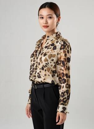 Bluză țesătură poplin mâneci lungi bej BETTY BARCLAY femeie