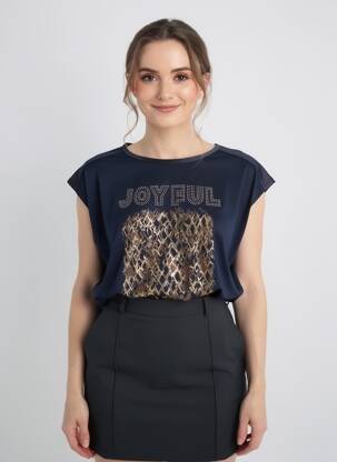 Tricou serigrafie mâneci scurte albastru BETTY BARCLAY femeie