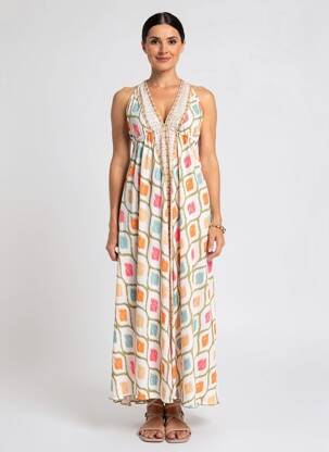 Rochie de plajă croială cambrată alb PINK PLANET femeie