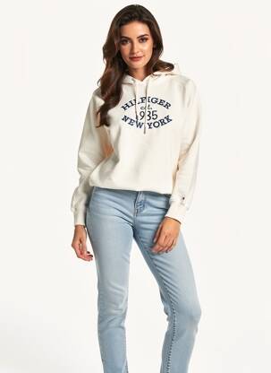 Hanorac cu glugă  mâneci lungi bej TOMMY HILFIGER femeie