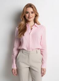 Cămașă croială dreaptă mâneci lungi roz FIGARET femme