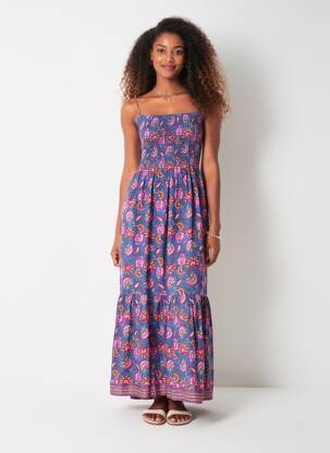 Rochie lungă imprimeu floral fără mâneci albastru LOUISE MISHA femeie