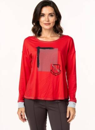 Tricou mâneci lungi mâneci lungi roșu ELISA CAVALETTI femeie