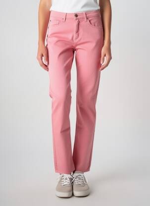Pantalon slim țesătură poplin mărime normală roz KANOPE femeie