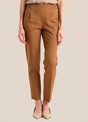 Pantalon slim talie elastică mărime normală maro ANNA SERAVALLI femeie