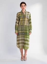 Rochie midi mâneci lungi mâneci lungi verde DIEGA femme