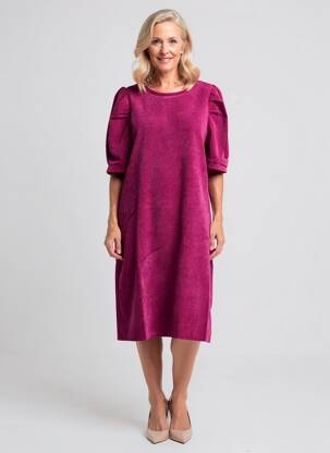Rochie midi închidere cu fermoar la spate mâneci scurte violet MOLLY BRACKEN femeie